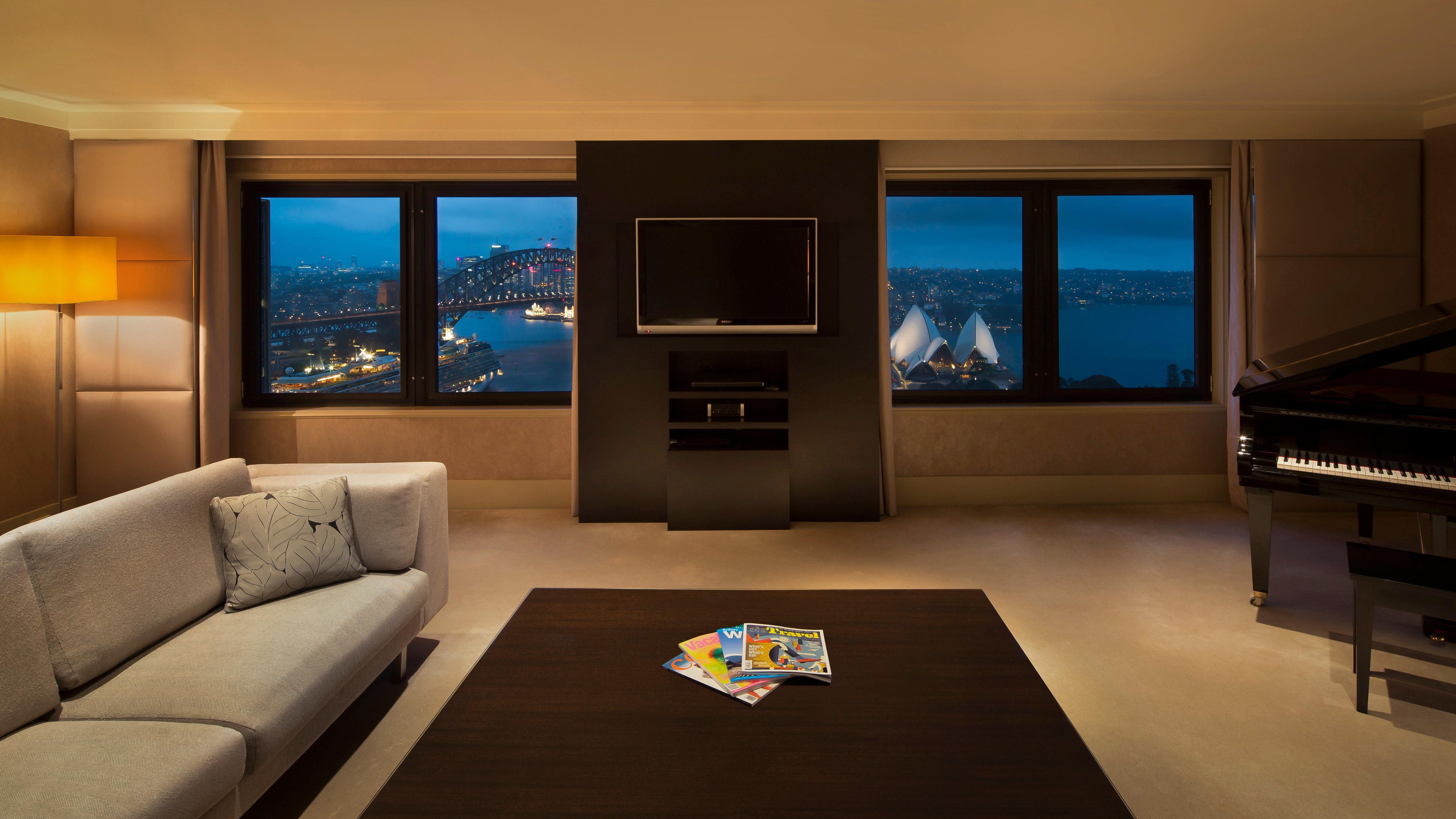Hotel Intercontinental Sydney By Ihg Exterior foto The living room of a suite at The Landmark